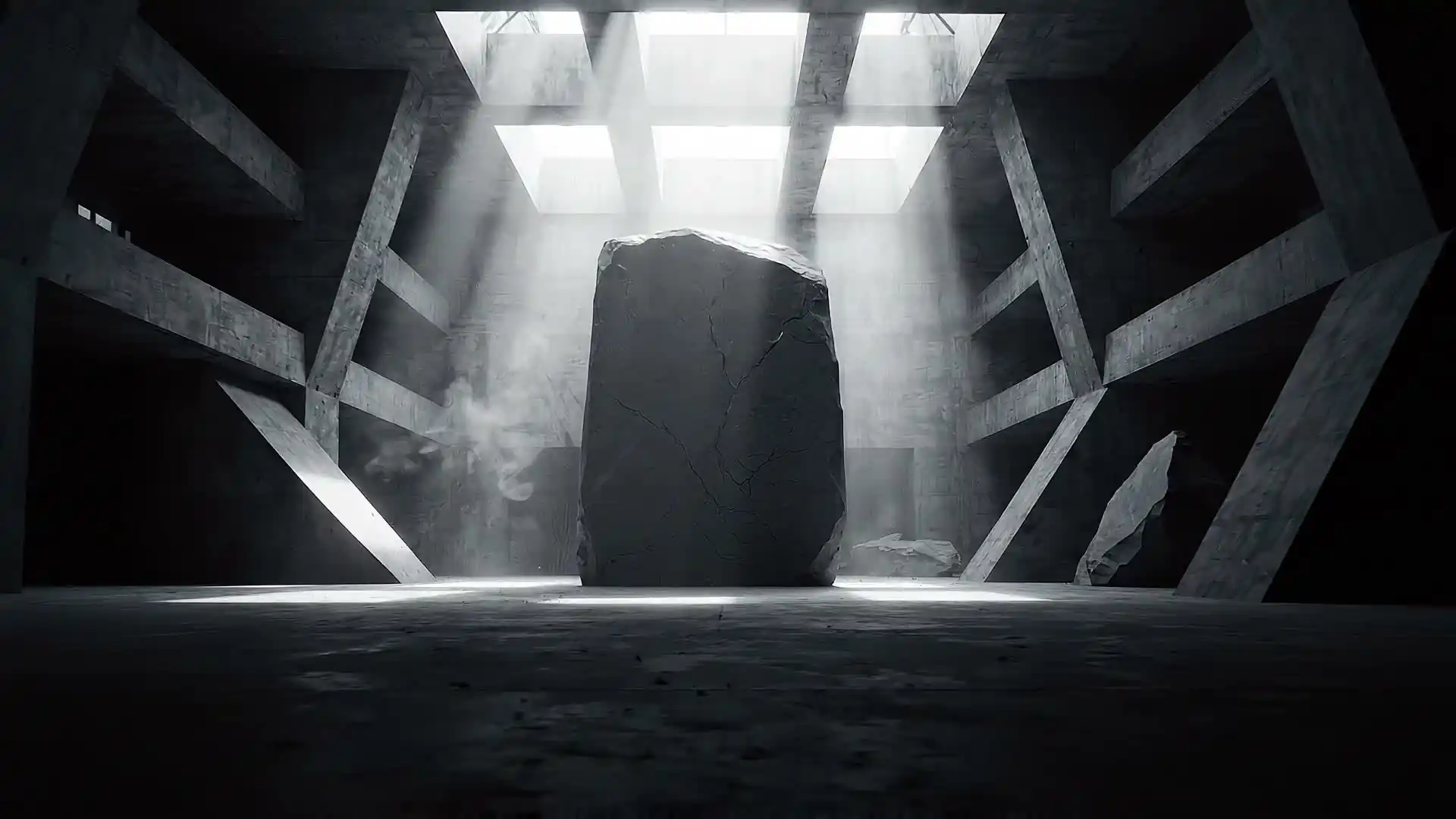 INNER CONCRETE Gedanken — Archivraum mit Stein und Beton